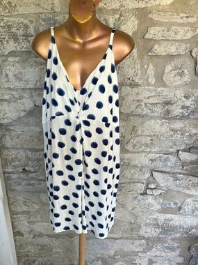 Dress with Navy Polka Dots